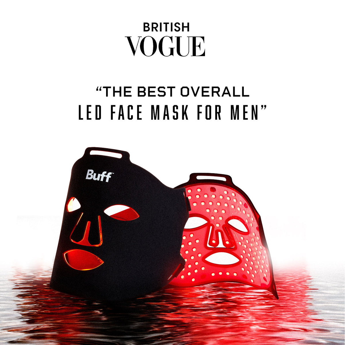 LED Face Mask for Men | Facial UV Red Light Therapy | Buff
